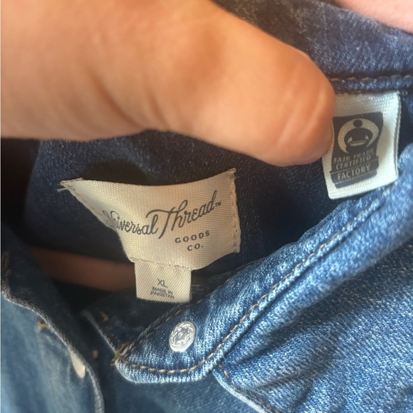 Universal Threads Blue Denim Shirt Dress- Fair Trade Certified - Picture 4 of 5
